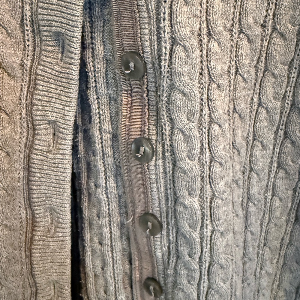 Eddie Bauer Women's Gray Cable Knit Cardigan XXL - Picture 3 of 4